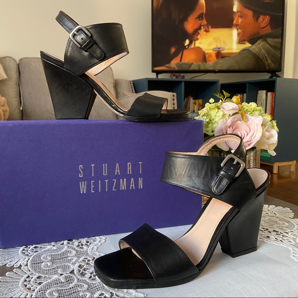 🆕Stuart Weitzman Platform Block Heel Ankle Strap
